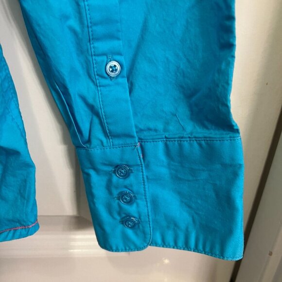ARIAT Kirby Turquoise/Blue & Pink Fitted Shirt LG - Picture 6 of 8